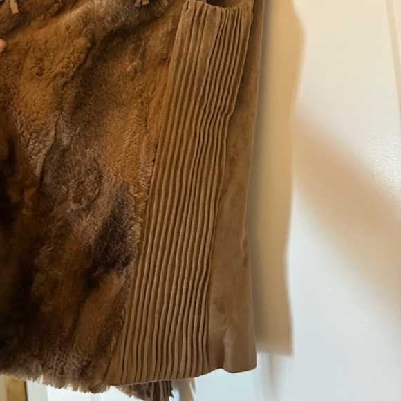 Reba Faux Fur Brown Fringe Vest - Picture 2 of 7